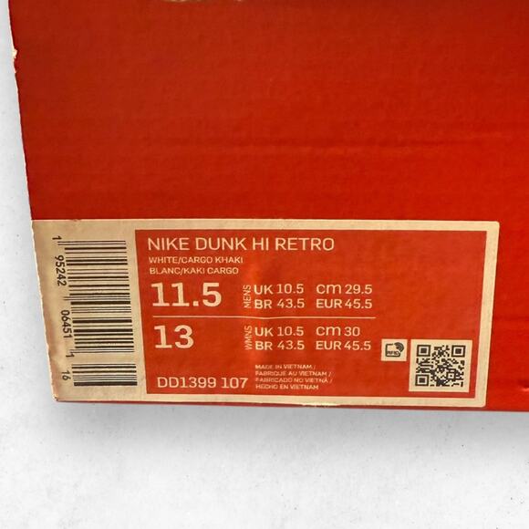 Nike Dunk High Retro Men\'s Shoes Cargo Khaki Men 11.5 DD1399-107 2022 NWB main image 8